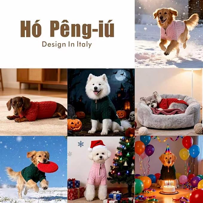 Small/Medium Dog Sweater, Warm Dog Winter Coat w/Sleeves, Comfortable High Neck & Leash Hole, Premium Dog Clothes for Golden Retriever-Best for Holidays, Daily Walks XXL Apricot