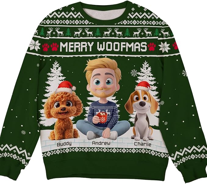 Wrappiness A Girl And Her Dog Christmas Sweatshirt - Cozy Unisex Fit Custom Shirt - Cute for Women Pet Lovers