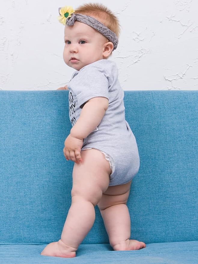 UNIFACO Unisex Baby Funny Saying Outfit Short and Long Sleeve Bodysuits Romper 0-18M