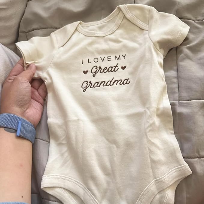 COUPLEHOODIES Personalized Baby Onesie Bodysuit – Custom Embroidery Gift for Pregnancy Reveal Baby Shower or First Grandchild
