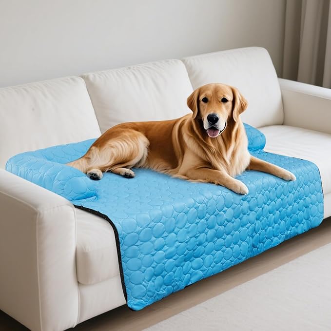 Extra Large Cooling Dog Bed, Cooling Mat for Dogs | Machine Washable Couch Bed, Waterproof & Non-Slip Blanket Cover | Pad for Pets Indoor Outdoor(No Gel), XL-47 x 40 inch