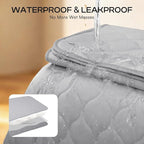 Luciphia Waterproof Cooling Blanket for Dogs Couch Cover Q-MAX>0.5, Leakproof Pet Mat Non-Slip for Cat Puppy Crate Bed Protector Outdoor Throw (Cloud Grey, 60x80 inches)
