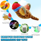 Cat Toys, Flapping Wings Pheasant, No Flying, Chirping Bird Interactive Catnip Toy for Kitten or Small Dogs, Touch Activated, Rechargeable