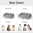 FUKUMARU Cute Dog Bed, Waterproof Corduroy Dogs Couch, 36in Orthopedic Pet Sofa for Medium to Large Dogs Dog, Warm Cotton Pet Bed with Washable Cover, Grey