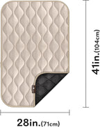 Paw Inspired Washable Padded Crate Mats for Dogs | 41” x 28” Pad, Fits 42-inch Kennels | Leakproof, Waterproof Bottom, Plush Pet Beds (Tan)