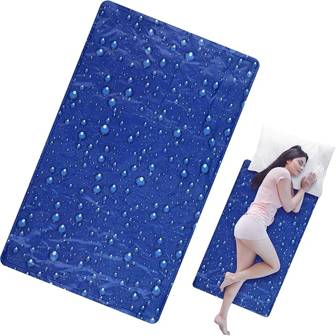 Cooling Pad Mat for Sleep Cooling Mattress Pad Gel for Bed, Relieve Pain, Summer Hot Flashes, Adult, Pets, No Water or Electricity Required (Dark Blue,48 x 28 Inch)