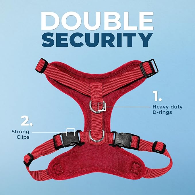 Voyager Step-in Pet Harness - All Weather Mesh, Adjustable Step in Harness for Cats and Dogs by Best Pet Supplies - Red, L