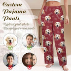 Custom Couple Pajama Pants Sock with Funny Face, Personalized PJ Anniversary Birthday Women Men Pants