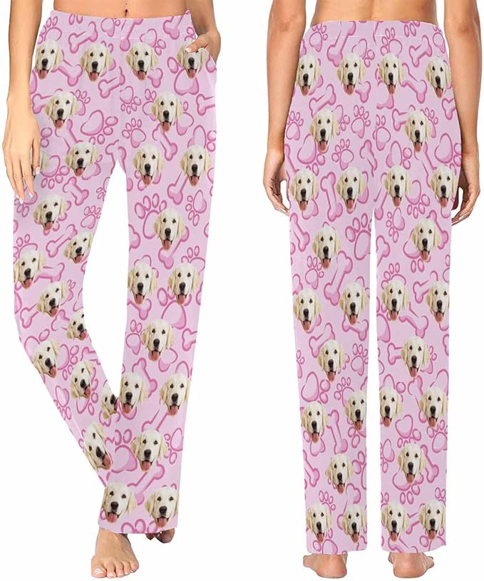 Custom Face Pajamas Pants Personalized Nightwear Bottoms for Women XS-XXL