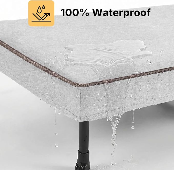 Veehoo Elevated Dog Bed with Waterproof Cushion Mat, Cooling Raised Dog Beds with Padded Top, Washable Outdoor Dog Bed, Orthopedic Pet Cot for Indoor &Outdoor, Extra Large Dog Bed 49" x 33", Dark Grey