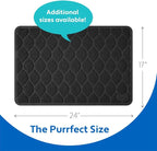 MIGHTY MONKEY Waterproof BPA Free Cat Litter Box Trapping Mat, Easy Clean Floors, Textured Backing, Soft on Sensitive Kitty Paws, Cats Accessories, Less Waste, Stays in Place, 24x17, Black