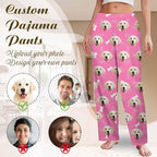 Custom Couple Pajama Pants Sock with Funny Face, Personalized PJ Anniversary Birthday Women Men Pants