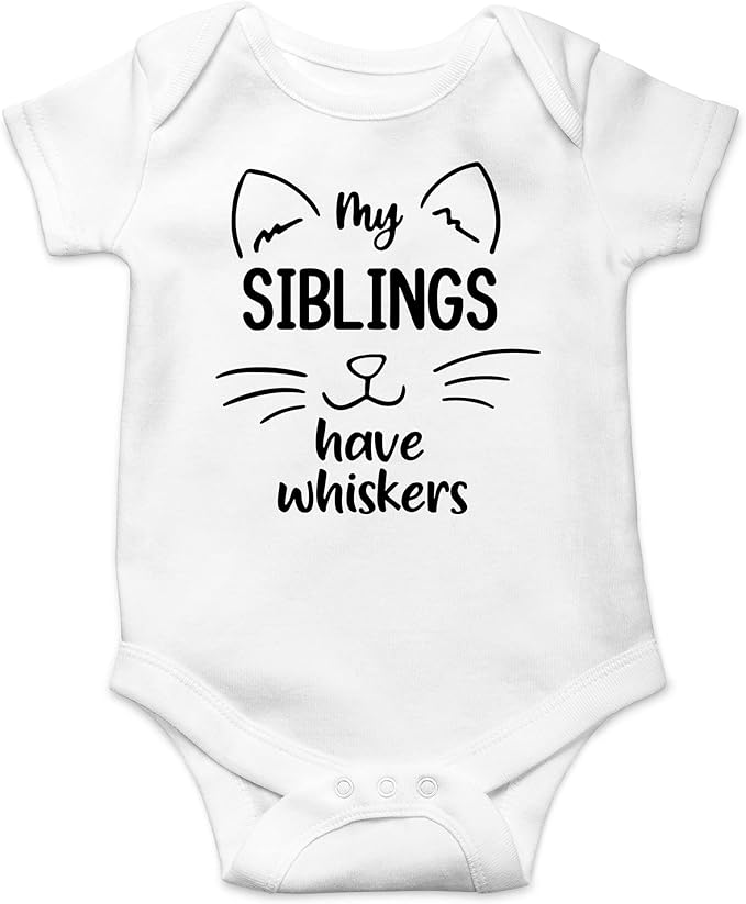 AW Fashions My Siblings Have Whiskers Baby Bodysuit Funny Cute Infant Outfit Romper Clothing Boys Girls