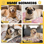 4 Pack Premium Soft Pet Blankets Washable, 23" x 16" Flannel Blankets for Dog Puppy Cat, Brown/Pink/White/Coffee