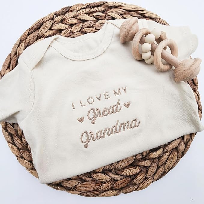 COUPLEHOODIES Personalized Baby Onesie Bodysuit – Custom Embroidery Gift for Pregnancy Reveal Baby Shower or First Grandchild