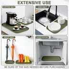 Small Silicone Pet Food Mat with Raised Edge for Food and Water Bowl, Square Dog Feeding Mats, Cat Food Trays for Floor Waterproof, Rubber Tray for Dogs and Cats, 12 x 12 x 0.7 Light Olive Green
