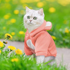 Small Dog Hoodie Soft Warm Fleece Fall Winter Dog Clothes Cute Puppy Sweaters Cat Coat Funny Blank Pullover Doggy Hooded Sweatshirts for Small Dogs Chihuahua Costumes Kitten Outfits(Pink,M)
