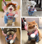 Pet Deadly Dog Costume, Cute Dog Cosplay Halloween Christmas Funny Pet Clothes Party Costume for Small Medium and Large Dogs (Large)