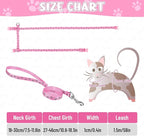 Auidy_6TXD 3 Pack Cat Harness and Leash Reflective Cat Harness Escape Proof for Walking Adjustable Kitten Harness for Small Medium Cats