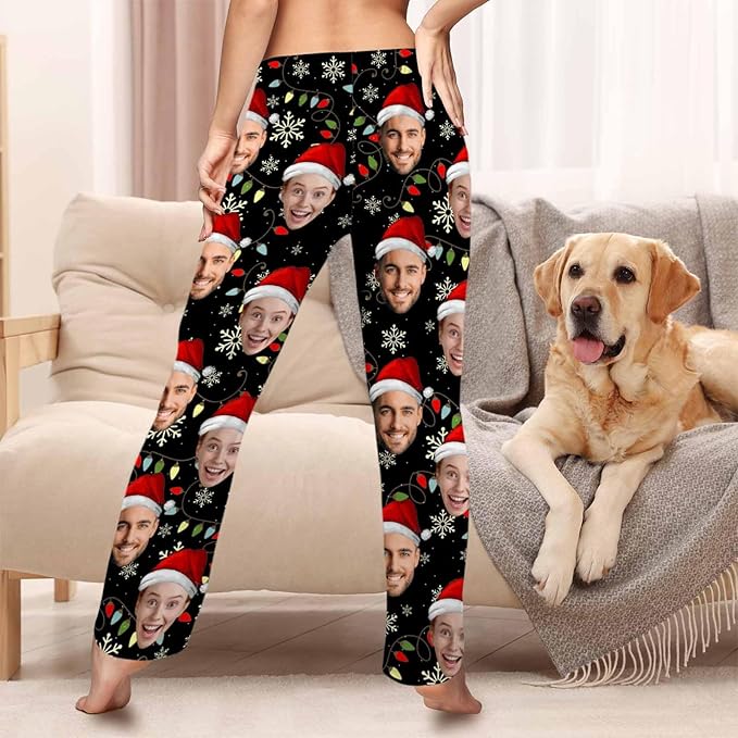 Customized Face Pajama Custom Pajama Pants with Photo for Women Mom