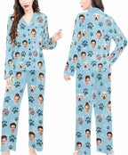 Artsadd Custom Pajamas for Women Men Family, Personalized Face Pjs Pajama Pants, Funny Pet Photo Loungewear Sleepwear Jammies
