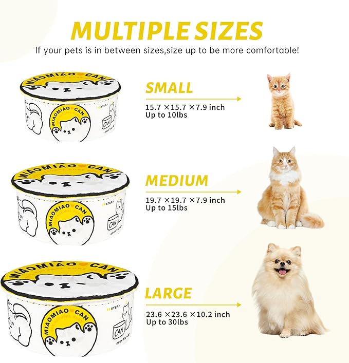 寵幸 Ramen Noodle Dog & Cat Bed,Keep Warm and Super Soft Creative Pet Nest for Indoor Cats,Removable Washable Cushion for Small Medium Large Dogs and Cats