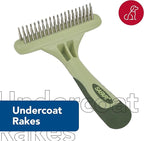 Coastal Pet Safari Dog Undercoat Rake - Top-Grade Double Row Rotating Pins Dematting Rake for Effective Deshedding and Pet Grooming