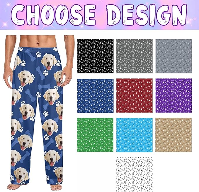 Custom Couple Pajama Pants Sock with Funny Face, Personalized PJ Anniversary Birthday Women Men Pants