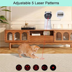 TBTeek Cat Toy, Automatic Motion-Activated, 5 Fun Patterns, 4 Speed Modes, Adjustable Light Angles, Random Rotating Trajectory, Rechargeable