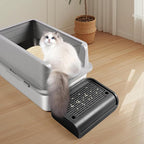 Cat Litter Box Step, Cat Litter Ramp Mat with Filter Function for Self-Cleaning Litter Box, Easy to Clean, Cats Pedal Step Stool Ideal for Kitten & Elderly Cats (Black)