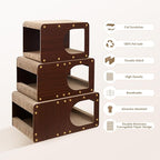 EHEYCIGA Cardboard Cat Scratcher House, 20-Inch Corrugated Cat Scratcher for Indoor Cats, Large Scratching Board Pad, Dark Brown