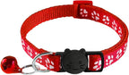 6 Pack Breakaway Cat Collar with Bells, Claw Print Design, Safety Buckle Kitten Collars, 0.4 Inches Width Lightweight, Adjustable 7.5-12.5 Inches Suitable for Girl Boy Cats