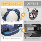 BEAUTYZOO Escape Proof Cat Harness and Leash for Walking, Soft Adjustable Cute Vest for Small to Large Cats, Reflective Breathable Easy-Control Outdoor Jacket, Kitten Harness and Leash Set, Blue, M