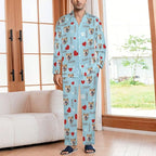 Custom Face Pajamas for Women Men,Personalized Dog Cat Pet Pajamas Set,Christmas Long Sleeve Sleepwear Pjs