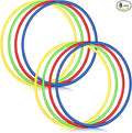 Sratte 8 Pcs Color Hoop Detachable Adjustable Exercise Ring Plastic Hoop for Gymnastics Dog Agility Equipment Party Decor, 4 Colors