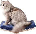 Curved Cat Shelves and Perches, Floating Cat Wall Bed with Comfortable Cushion