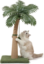 Palm Tree Cat Scratching Post, 36'' Cat Scratcher Post with Natural Sisal Rope, 3 Interactive Balls and Curved Design Scratching Posts for Indoor Cats Adults and Kittens, Multi-Combinable (Style B)