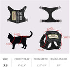 Tactical Cat Harness for Walking Escape Proof, Soft Mesh Adjustable Pet Vest Harness for Large Cat,Small Dog