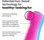 Pet Teezer De-Shedding Dog Brush by Tangle Teezer, Dog Grooming Tool for Long Haired Breeds and Wet or Dry Fur, Large, Blue & Pink