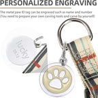 PUPTECK No Pull Dog Harness Soft Adjustable Basic Nylon Step in Puppy Vest Outdoor Walking with ID Tag, Plaid Beige, M