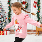 RETSUGO Toddler Baby Girls Sweatshirts Casual Pullover Crewneck Winter Long Sleeve Tops Shirts Clothes 3T-8T