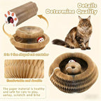 Cat Scratcher Toys for Indoor Cats - 2PCS Kitty Kurlz Magic Organ Cat Scratcher Board, Cardboard Cat Scratching Board Ball Scratcher Pad
