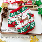 ANIAC Christmas Small Dog Sweater Costume Reindeer Snowflake Cat Turtleneck Knitwear Warm Pet Santa Outfit New Year Holiday Puppy Dog Clothes for Girl Boys (Green, X-Large)