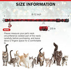 Christmas Cat Collar with Bells & Cute Pendant - Breakaway with Removable Bow Tie for Girl Boy Cats, 2 Pack Holiday Kitten Collar Safety Adjustable
