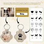 Personalized Dog Hair Keychain Pet Fur Keepsake Pet Memorial Cute Storage Keychains Cat Paw Shaped Key Chain to Store Fur