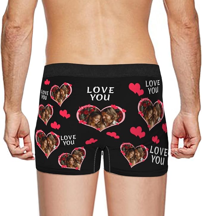 Personalized Underwear for Men with Face Custom Face Boxers Customized Boxer Briefs Funny Gifts for Him Husband Boyfriend