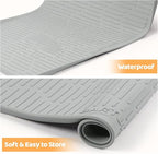 Silicone Cat & Dog Food Mat, 54" x 27.5" Extra Large Pet Feeding Mat for Cats and Dogs Bowl, Pet Placemat for Food and Water with Raised Edge, Waterproof, Leakproof (Grey)