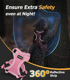 Halypet Cat Harness and Leash Set [MAX Safety 4th-Gen Upgrade] Escape Proof Adjustable Cat Leash Comfortable Soft Vest Easy to Wear Kitten Harness with Reflective Strip for Cats Walking, S Pink