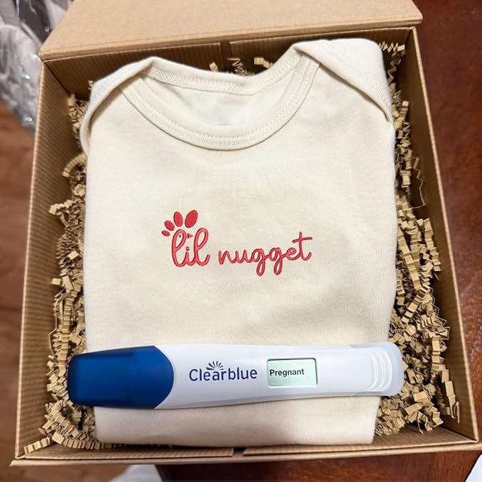 COUPLEHOODIES Personalized Baby Onesie Bodysuit – Custom Embroidery Gift for Pregnancy Reveal Baby Shower or First Grandchild