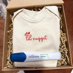COUPLEHOODIES Personalized Baby Onesie Bodysuit – Custom Embroidery Gift for Pregnancy Reveal Baby Shower or First Grandchild